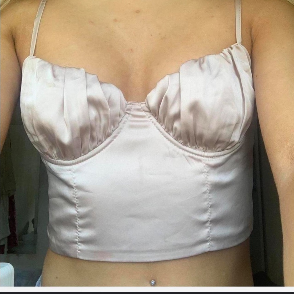 Pink Satin Corset Top